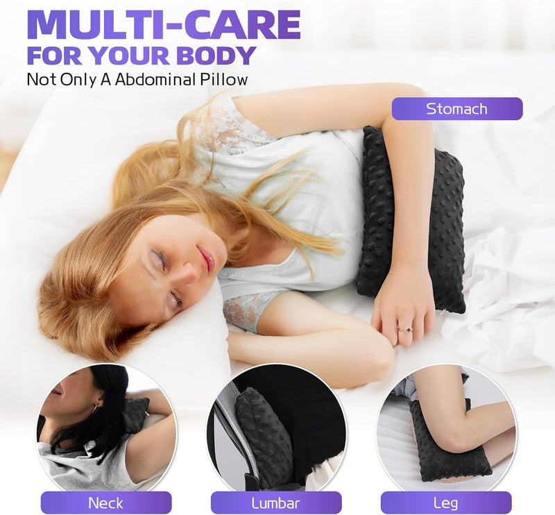 okmaba Hysterectomy Recovery Pillow with Hot/Cold Pack Pocket - Abdominal Surgery Recovery Pillow for Women, C-Section & Tummy Tuck Must Haves, Post Op Support Cushion (Black) - Image 4